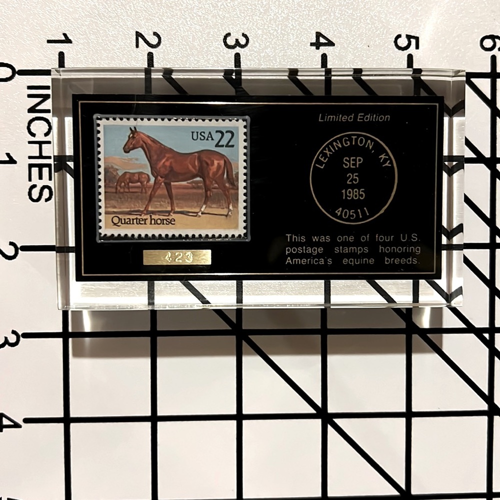 Limited edition Quarter Horse Stamp #423 1985